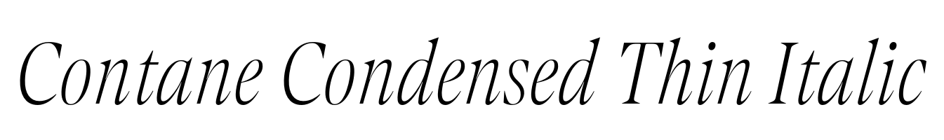Contane Condensed Thin Italic